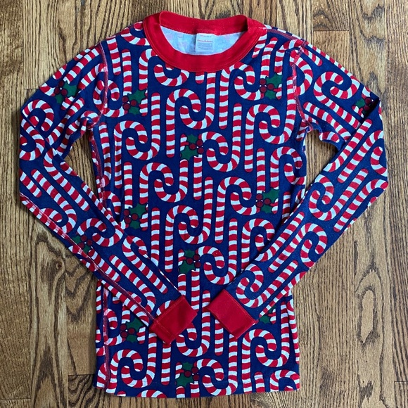 Hanna Andersson Red and Blue Candy Cane Pajama Set, size 14. Excellent condition - Picture 2 of 11